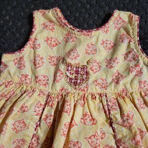 Kittens & Puppies dress vintage print 6-9 MOS cotton gingham